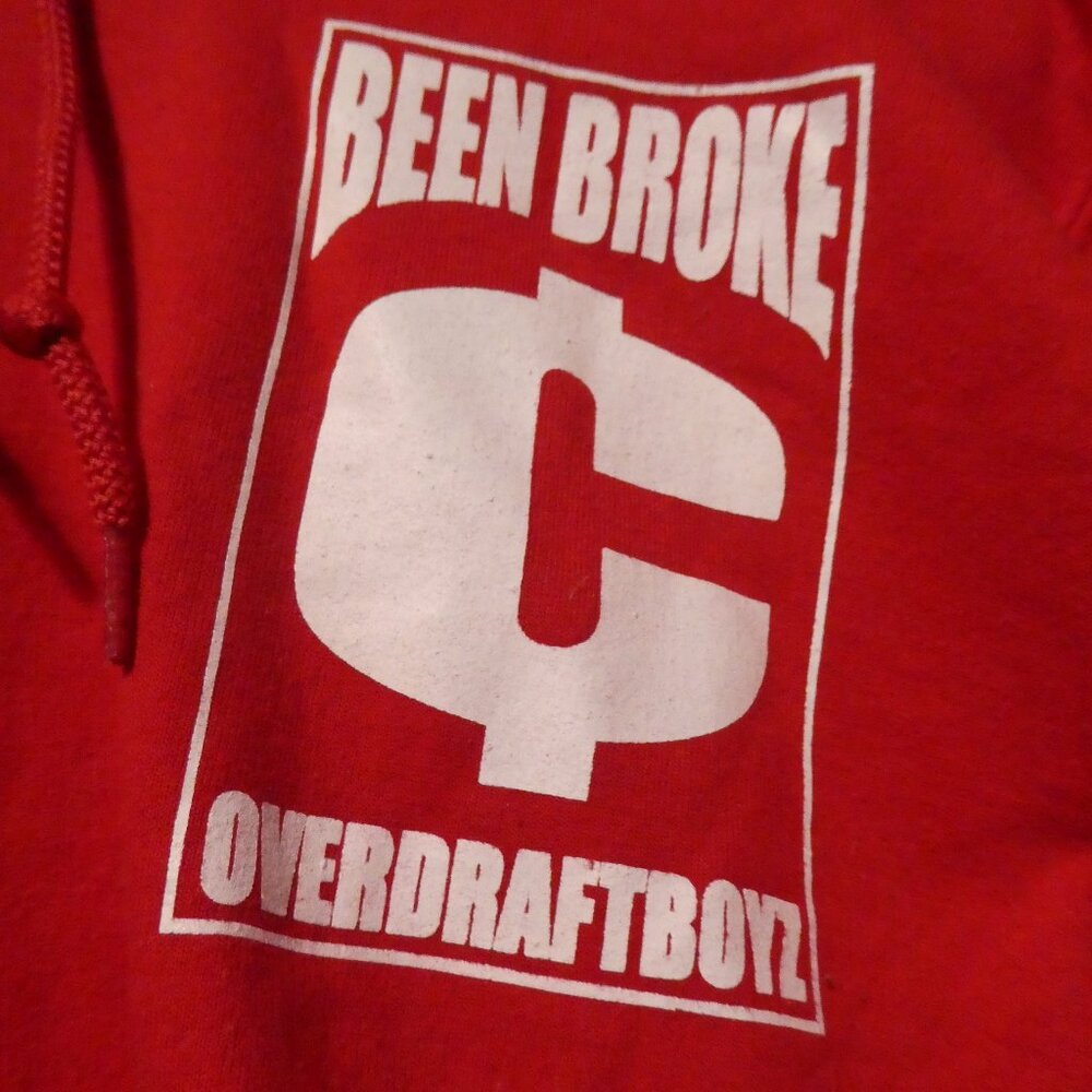 GILDAN HEAVY BLEND | small | Red Hooded Sweatshirt | Been Broke Overdraftboyz